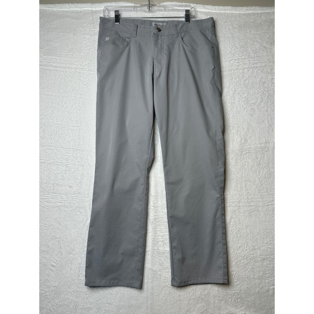 Peter Millar Crown Sport Grey Performance Five Pocket Golf Pants Mens 33x30
